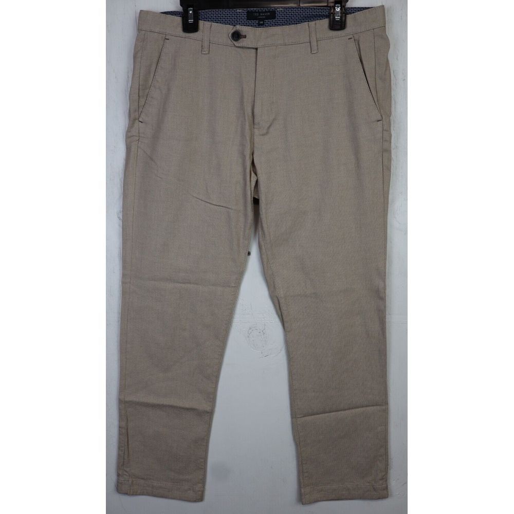 Mens‎ Ted Baker London Brown Dress Pants Size 34R 34x30 Cotton Stretch